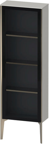 Duravit XViu Halbhochschrank 1330 mm, Glastür, links, mit Tip-on und Soft-Close, basalt matt