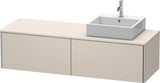 Duravit XSquare Waschtischunterbau 1600 mm mit 2 Auszügen, Becken rechts, seidenmatt