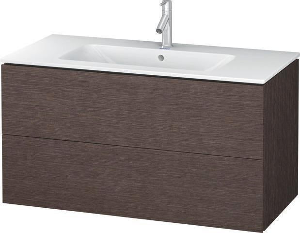 Duravit L-Cube Waschtischunterbau 1020 mm taupe matt – wandhängend, 2 Schubkästen, Tip-On