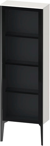 DURAVIT XViu Halbhochschrank 1330 mm, Glastür links, schwarz hochglanz, Push-Open