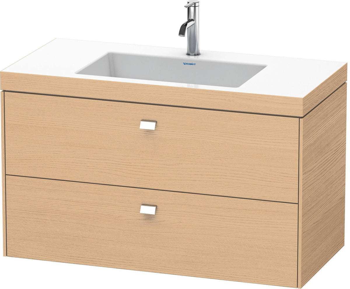 DURAVIT Brioso c-bonded Waschtischset 1000 mm mit Vero Air Waschtisch, 2 Schubkästen, Betongrau Matt