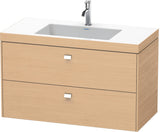 DURAVIT Brioso c-bonded Waschtischset 1000 mm mit Vero Air Waschtisch, 2 Schubkästen, Betongrau Matt
