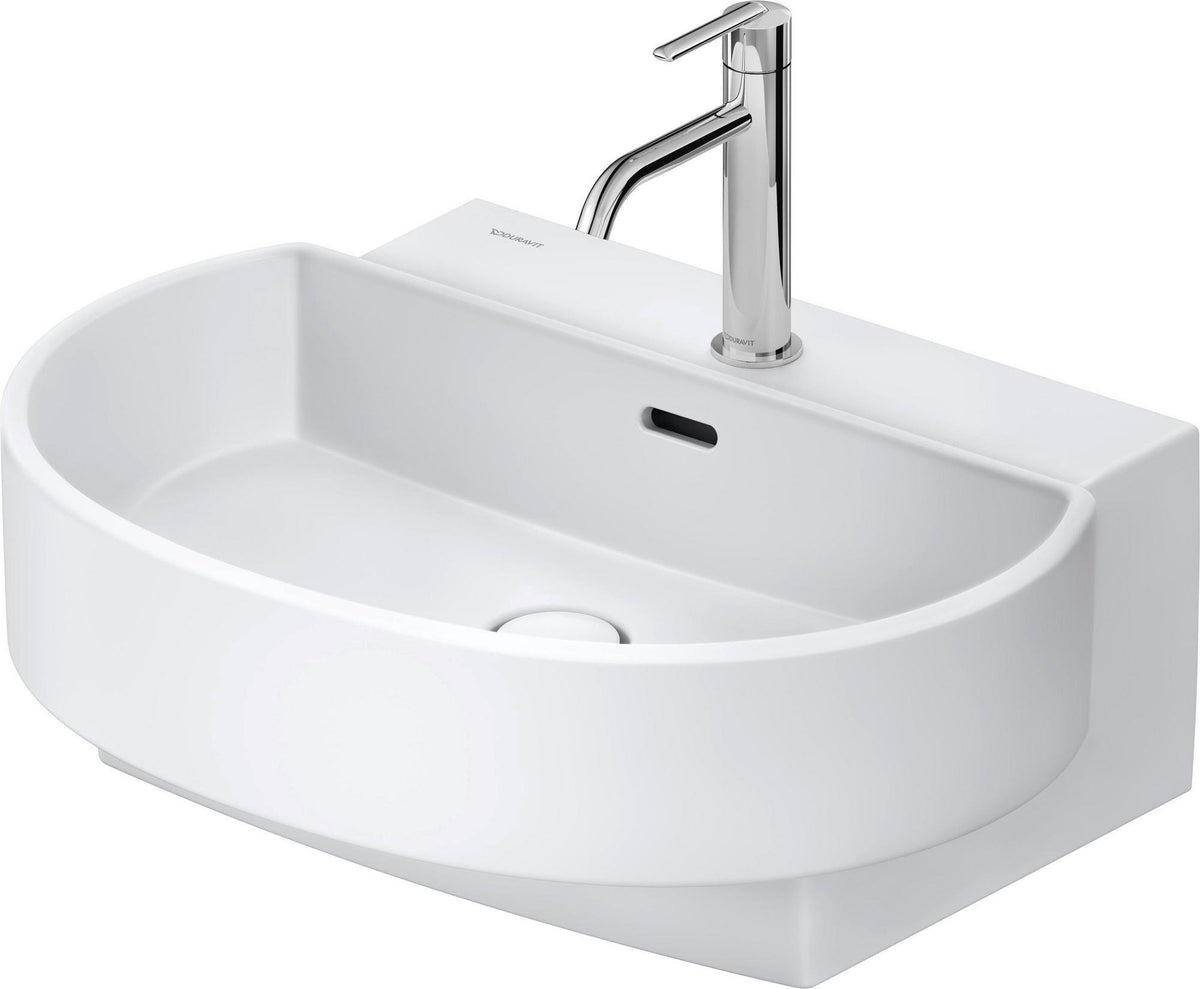 DURAVIT Balcoon Waschtisch 600x480 mm mit Überlauf, Hahnloch und Halbsäule in Weiß
