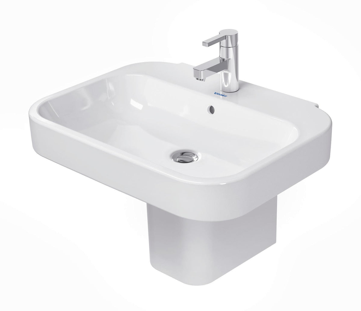 DURAVIT Waschtisch Happy D.2 650 mm mit Überlauf, 1 Hahnloch, wandhängend, weiß