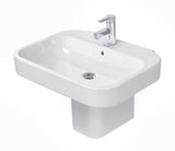 DURAVIT Waschtisch Happy D.2 650 mm mit Überlauf, 1 Hahnloch, wandhängend, weiß