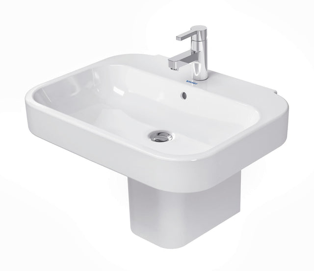 DURAVIT Waschtisch Happy D.2 650 mm mit Überlauf, 1 Hahnloch, wandhängend, weiß