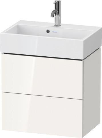 Duravit L-Cube Waschtischunterbau 584 mm taupe supermatt mit 2 Schubkästen und Tip-On-Technik