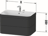 Duravit Waschtischset Happy D.2 Plus 2 Schubkästen 775x490 mm taupe supermatt