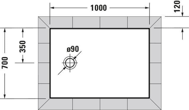 DURAVIT Tempano Duschwanne 900x750x40 mm Weiß mit Antislip – rechteckig, flacher Einbau