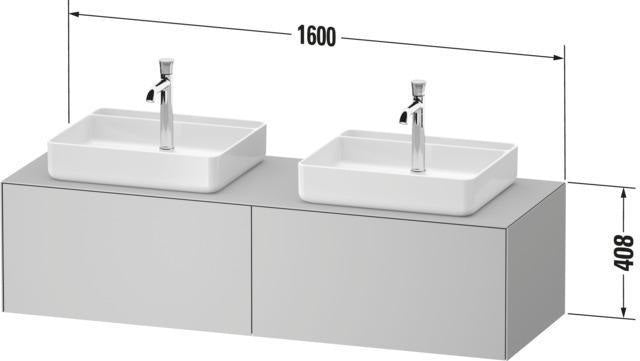 DURAVIT White Tulip Waschtischunterbau 1600 mm wandhängend, 2 Auszüge, weiß seidenmatt