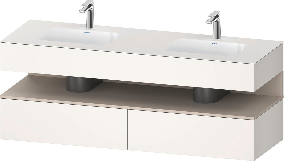 DURAVIT Qatego Studio F. A. Porsche Waschtischset 1600 mm mit Konsolenwaschtischunterbau, 2 Auszüge