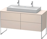 Duravit XSquare Waschtischunterbau 1400 mm betongrau matt mit 4 Auszügen und Tip-On-Technik