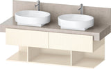 DURAVIT Balcoon Konsolenwaschtischunterbau 1200 mm Sandbeige Struktur mit 2 Schubkästen und 3 offenen Fächern