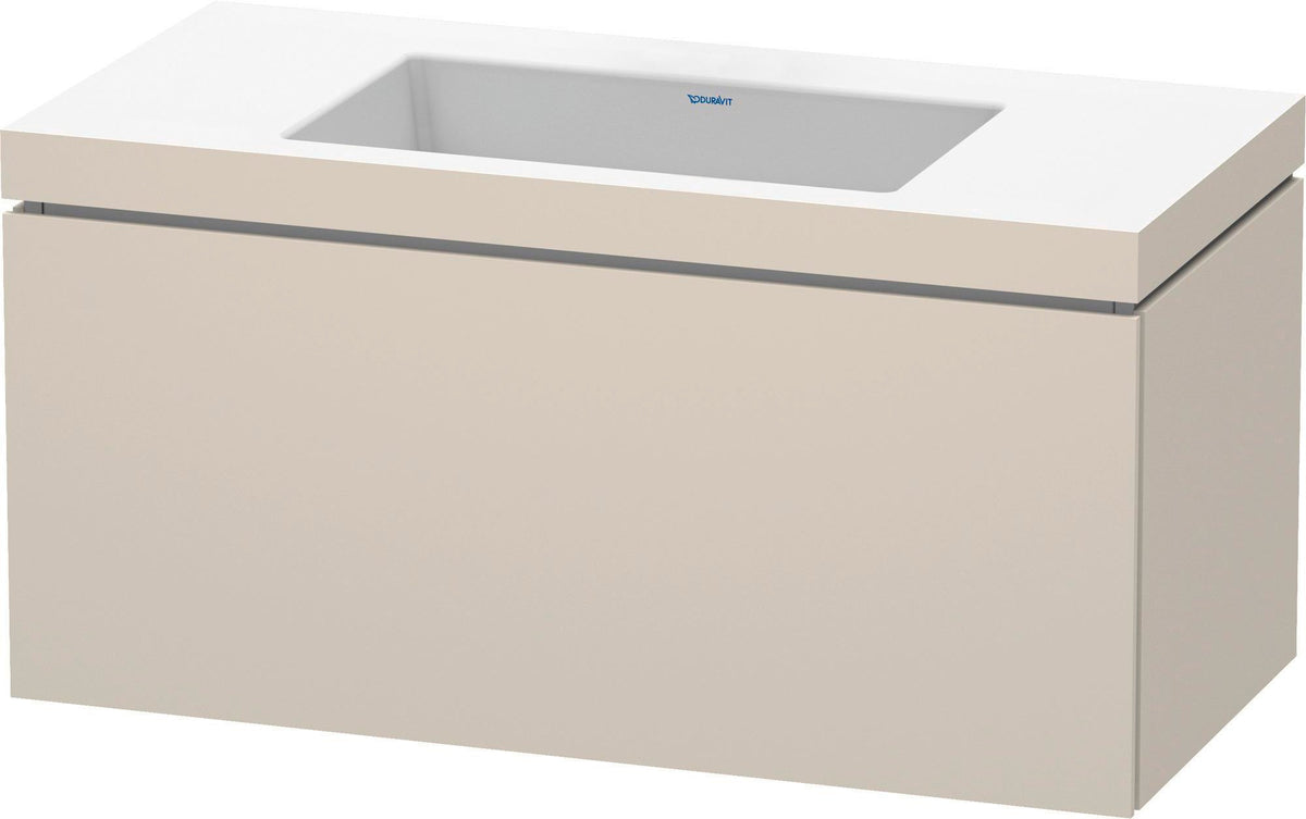 DURAVIT L-Cube c-bonded Waschtischset 1000 mm wandhängend mit Tip-on Technik und Soft-Close