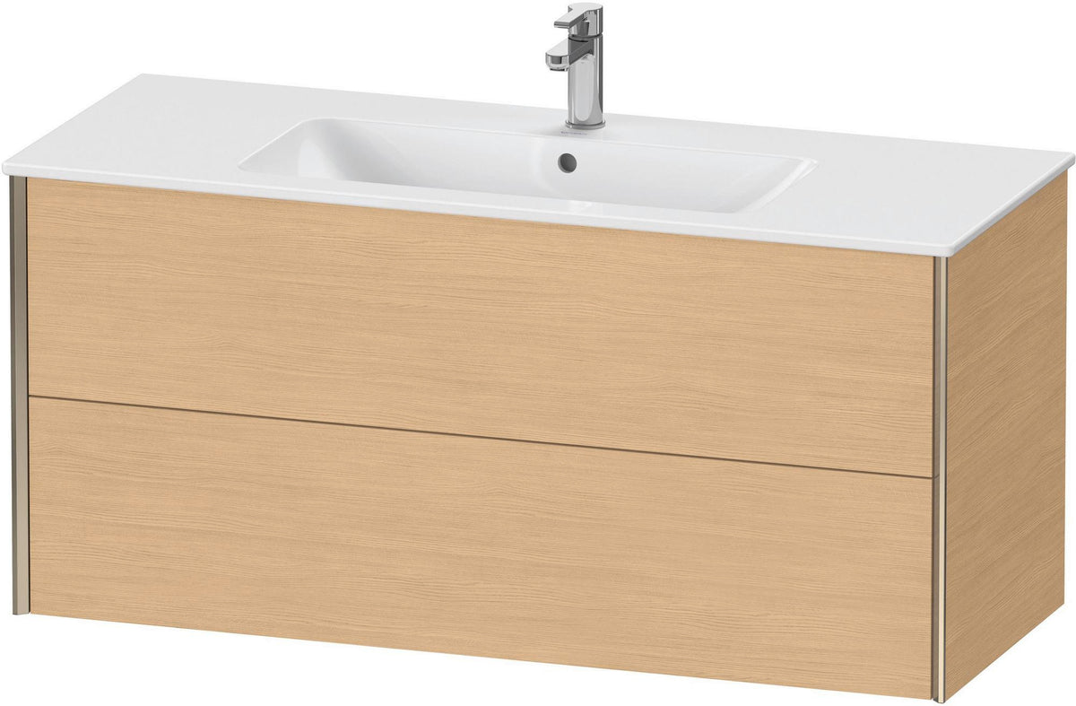 Duravit XViu Waschtischunterbau wandhängend 1210 mm, 2 Schubkästen, champagner matt/weiß matt