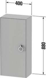 DURAVIT White Tulip Halbhochschrank 400 mm – Wandhängend, 1 Tür, Soft-Close, Philippe Starck Design