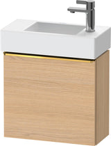 DURAVIT D-Neo Waschtischunterbau 484 mm Eiche Schwarz Matt, 1 Tür, Bronze Griff