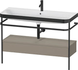 Duravit Happy D.2 c-bonded Waschtischset 1175 mm mit Metallkonsole & Schubkasten in Taupe