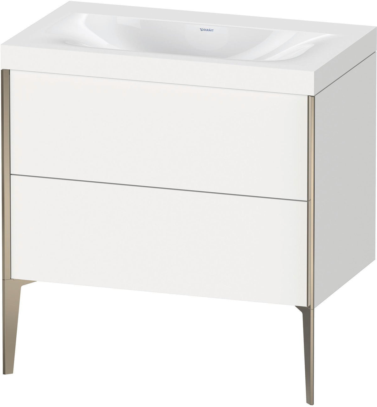 DURAVIT XViu c-bonded Waschtischset 800 mm bodenstehend mit 2 Auszügen und Tip-on Technik