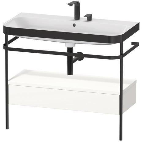 Duravit Waschtischset Happy D.2 Plus 975x490mm Taupe Supermatt mit Nussbaum-Konsole