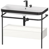 Duravit Waschtischset Happy D.2 Plus 975x490mm Taupe Supermatt mit Nussbaum-Konsole