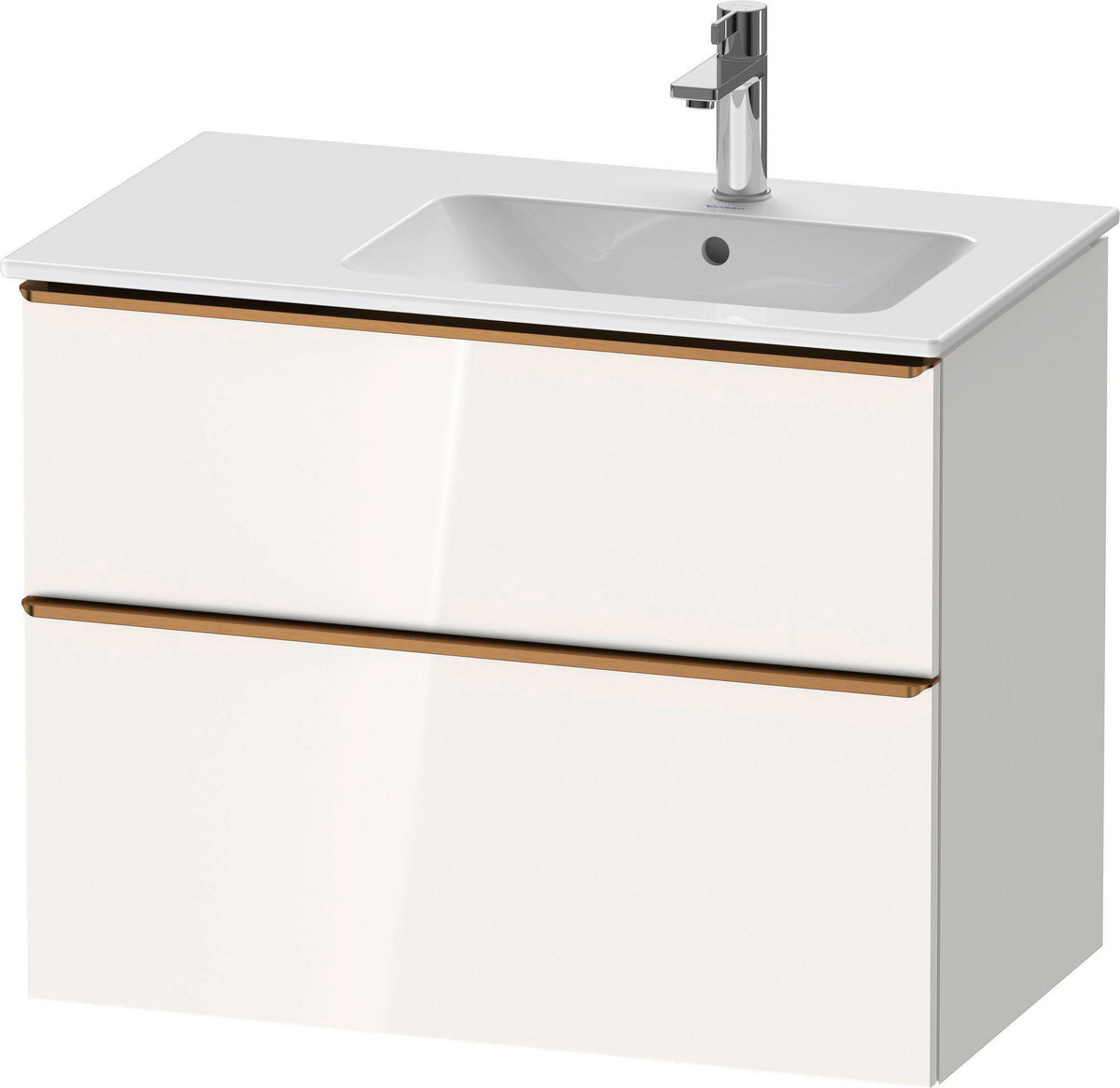 DURAVIT D-Neo Waschtischunterbau 810 mm Weiß Matt mit Bronze Griff und Soft-Close