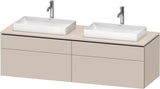 Duravit L-Cube Waschtischunterbau 1620 mm taupe supermatt, wandhängend, Tip-On