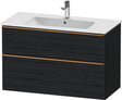 DURAVIT D-Neo Waschtischunterbau 1010 mm Eiche Schwarz mit Bronze Griff