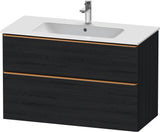 DURAVIT D-Neo Waschtischunterbau 1010 mm Eiche Schwarz mit Bronze Griff