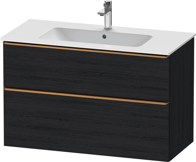 DURAVIT D-Neo Waschtischunterbau 1010 mm Eiche Schwarz mit Bronze Griff