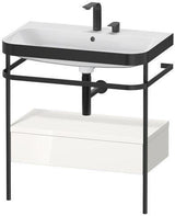 Duravit Waschtischset Happy D.2 Plus 775x490mm ein Hahnloch taupe supermatt
