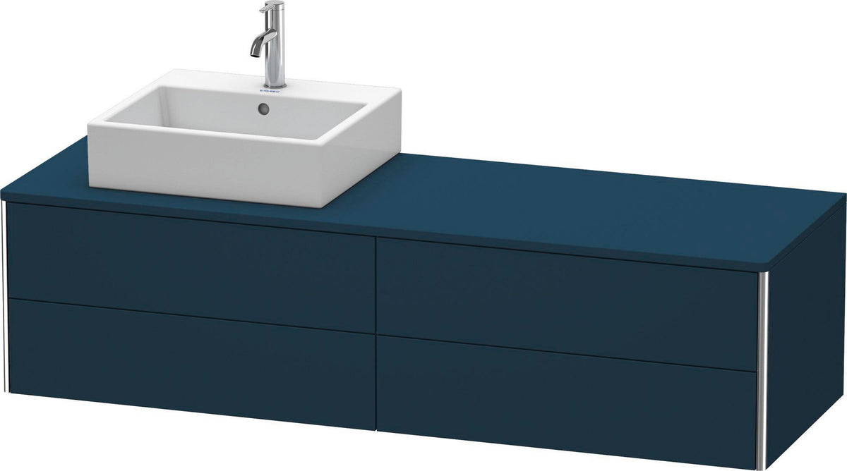 Duravit XSquare Waschtischunterbau 1600 mm, betongrau matt, 4 Schubkästen, wandhängend, Becken links