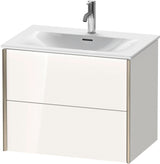 DURAVIT XViu Waschtischunterbau wandhängend 710 mm, 2 Schubkästen, weiß hochglanz – ohne Griff