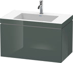 Mitteldichte Faserplatte (MDF) / dolomiti grey hochglanz / mit 1 Hahnloch