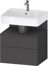DURAVIT Qatego Waschtischunterbau 590 mm wandhängend, 1 Auszug, weiß Hochglanz, Nische Eiche Schwarz