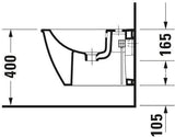 Duravit Wand-Bidet Darling New Compact 485 mm mit Überlauf & Hahnlochbank, weiß