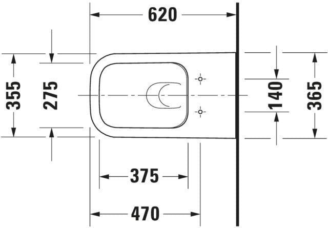 Duravit Wand-WC Happy D.2 620 mm Tiefspüler spülrandlos Durafix weiß