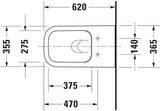 Duravit Wand-WC Happy D.2 620 mm Tiefspüler spülrandlos Durafix weiß