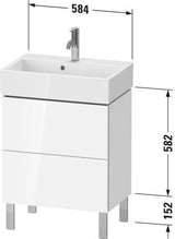 Duravit Waschtischunterbau L-Cube Compact 584 mm, 2 Auszüge, weiß matt, für Vero Air 236860