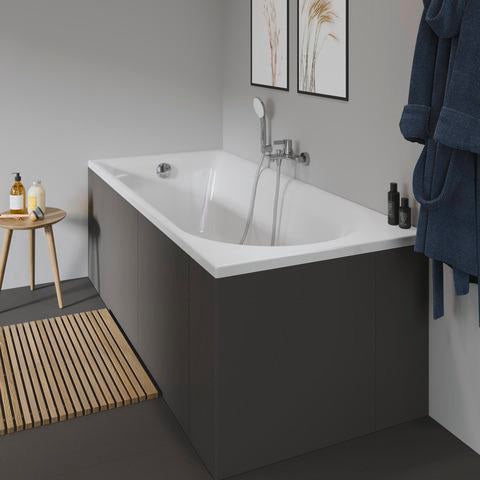 DURAVIT D-Neo Badewanne 1500x750 mm Einbauversion Weiß mit Überlauf und 1 Rückenschräge