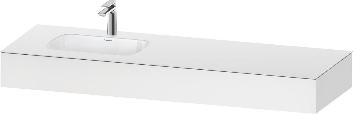 DURAVIT Qatego Einbau-Waschtisch mit Konsole 1600x550x170mm Weiß Hochglanz links