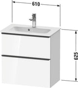 Duravit D-Neo Waschtischunterbau 610 mm betongrau matt mit Soft-Close und Bronze-Griff