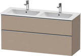 Duravit D-Neo Waschtischunterbau 1280 mm betongrau matt – wandhängend, 1 Auszug, Bronze Griff