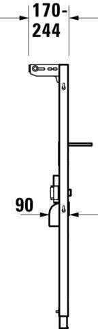 Duravit DuraSystem Waschtisch-Vorwandelement 500 x 1148 mm – Trockenbau, höhenverstellbar
