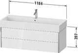 Duravit Waschtischunterbau XVIU 397x1184x454mm Prof. Champ ma weiß matt – wandhängend, 2 Schubkästen, Tip-On-Technik