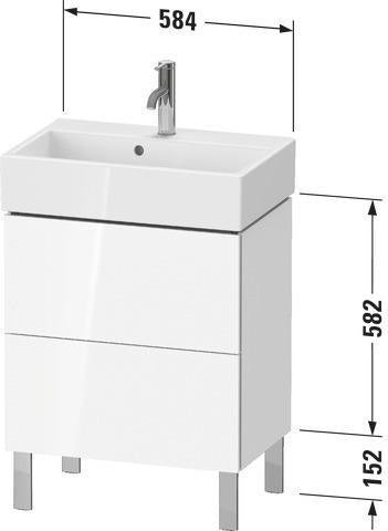 Duravit Waschtischunterbau L-Cube Compact 584 mm, 2 Auszüge, weiß matt, für Vero Air 236860