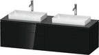 schwarz hochglanz / Mitteldichte Faserplatte (MDF) / 2 Schubkästen, 2 Auszüge