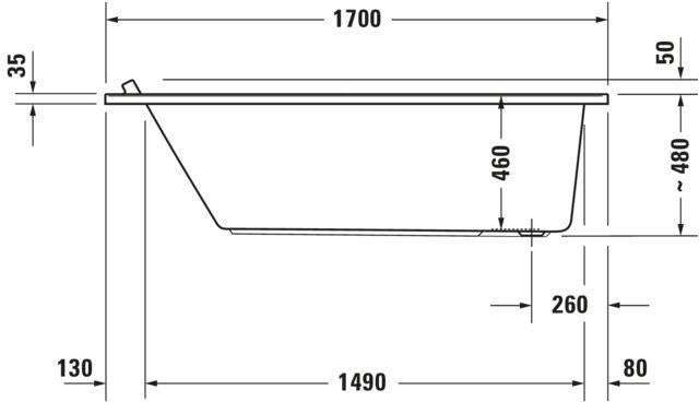DURAVIT Starck Whirlwanne 1700x800mm mit Air-System, weiß, Einbau