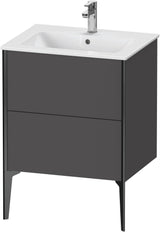 DURAVIT XViu Waschtischunterbau bodenstehend 610 mm, 2 Auszüge, weiß matt – Tip-On & Soft-Close