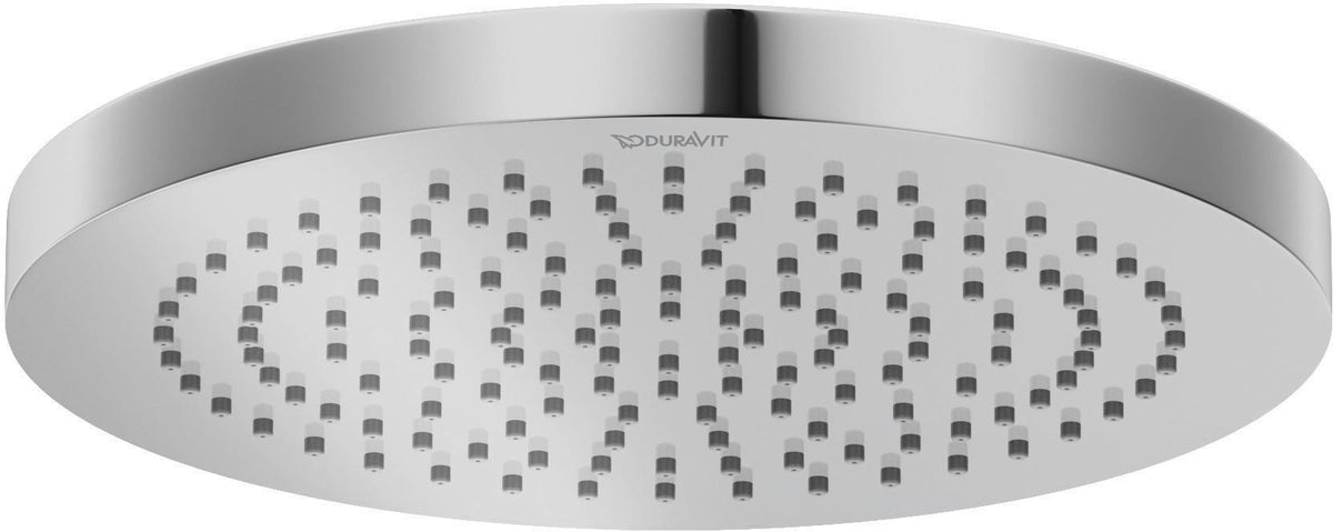 Duravit Kopfbrause D200mm Schwarz Matt – Rund, Winkelverstellbar, Antikalk, Decken-/Wandmontage